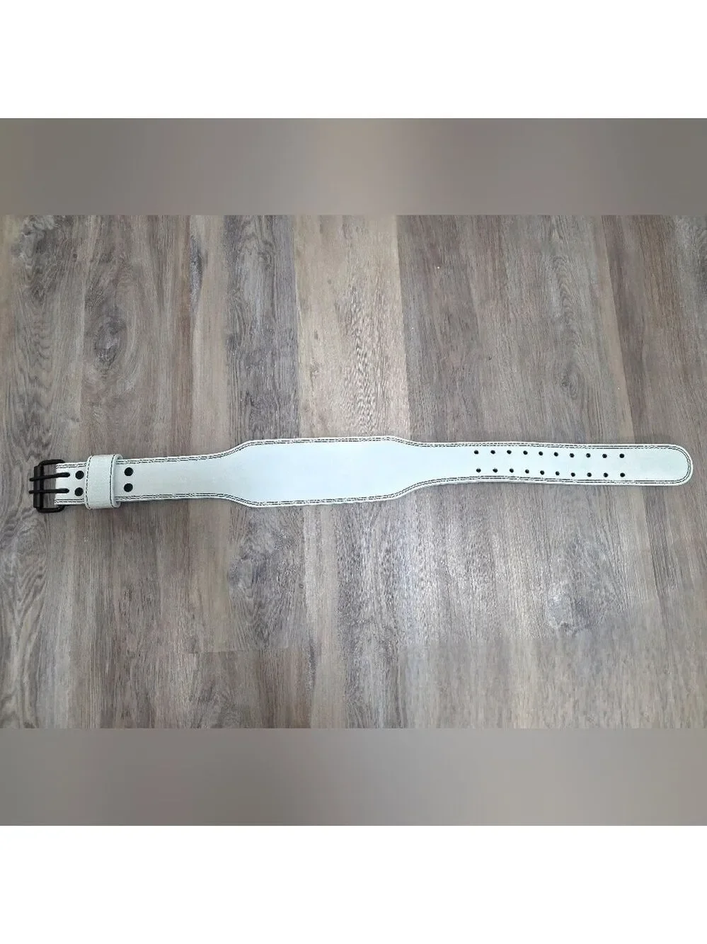 Aesthreadics White Leather Weightlifting Belt | Gym Strength Training | New